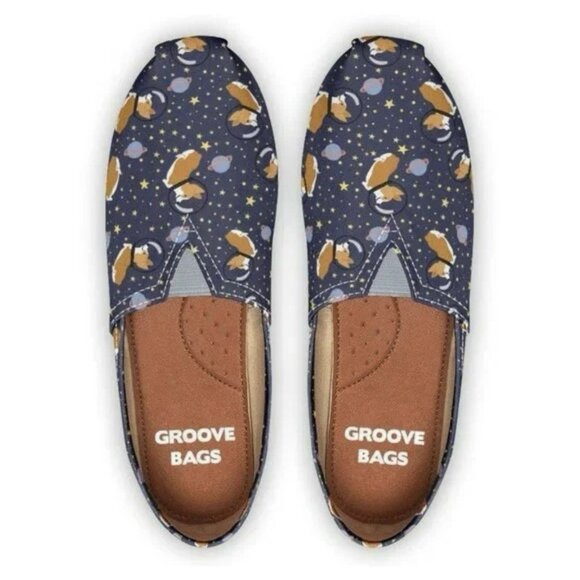 NWOT Groove Bags Space Corgi Shoes Size 8.5 Women’s - Picture 1 of 5